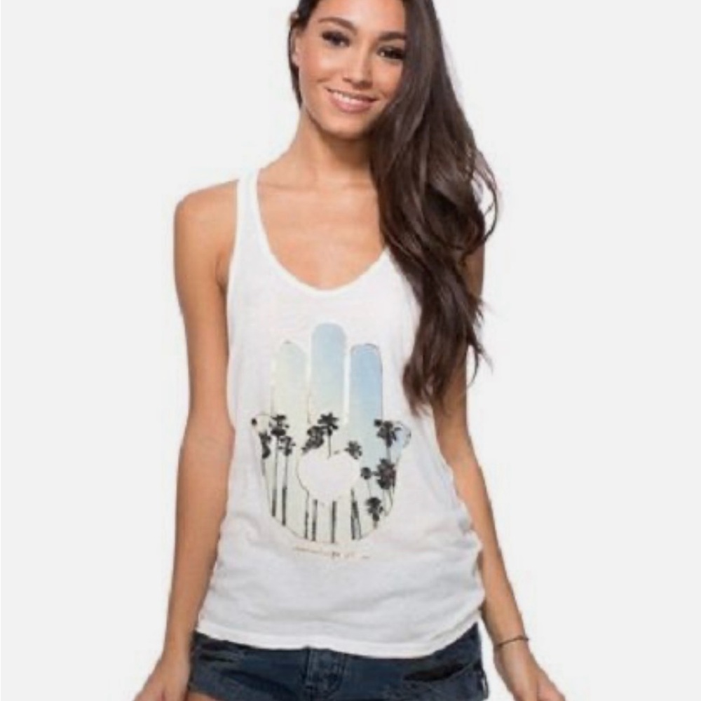 Spiritual Gangster Muscle Tank With Palm Tree Hamsa Graphic Tank Top
